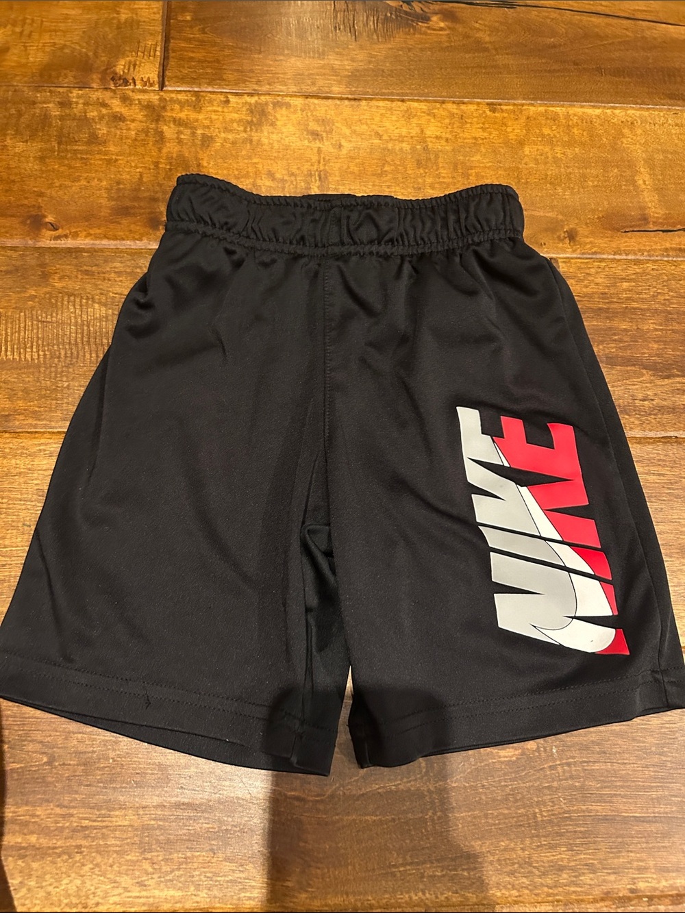 Nike Black Men's Athletic Shorts with White and Red Side Logo